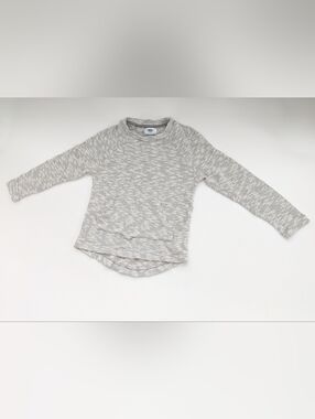 Old Navy Girls' (Size 8/Medium) Gray & White Cozy Sweater/Sweatshirt